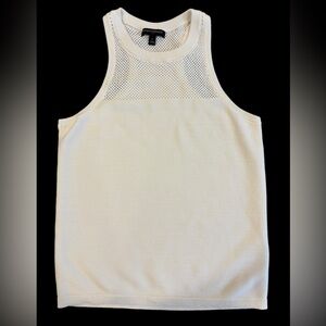 Banana Republic Cream Sleeveless Scoop-Neck Knit Tank